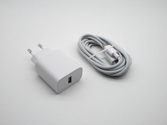 Spare power supply (15W) and USB cable - White/Black